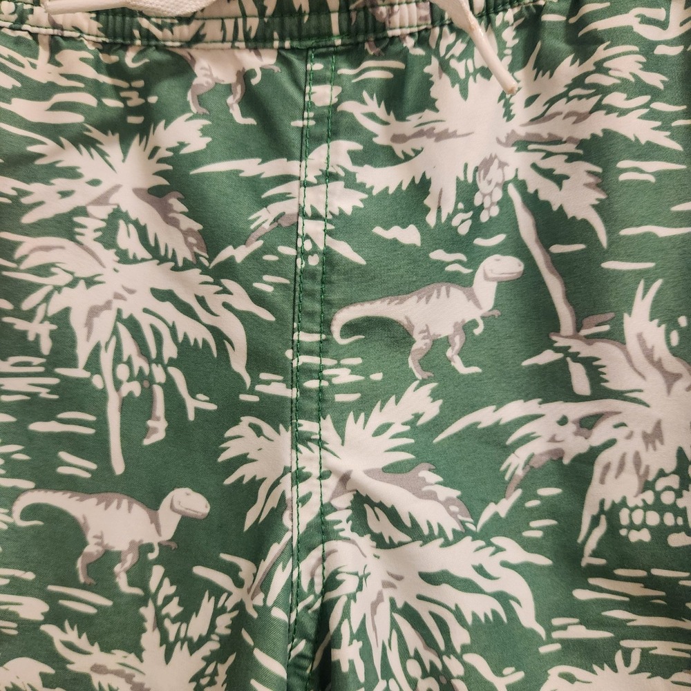 Hanna Andersson Boys Green Dinosaur Palm Tree Swim Trunks Size 130 8-10 - Picture 2 of 4